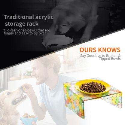 AIMOLLY acrylic Angled Elevated Dog/Cat Feeder. High-rise dog/cat feeder. Perfect for cats and puppies. Model: AML-PE25-0017