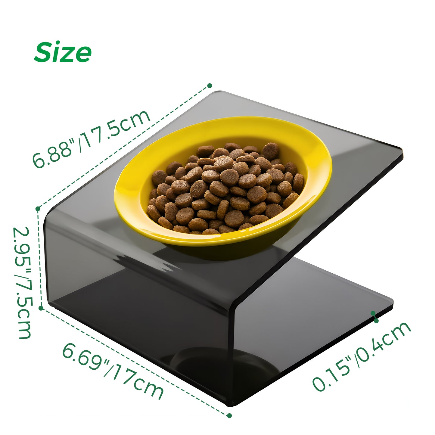 AIMOLLY acrylic  Model H Elevated Dog/Cat Feeder， Elevated Dog/Cat Feeder，AML-PE25-0018/19