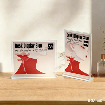 Clear Acrylic A4  Magnetic Table Tent