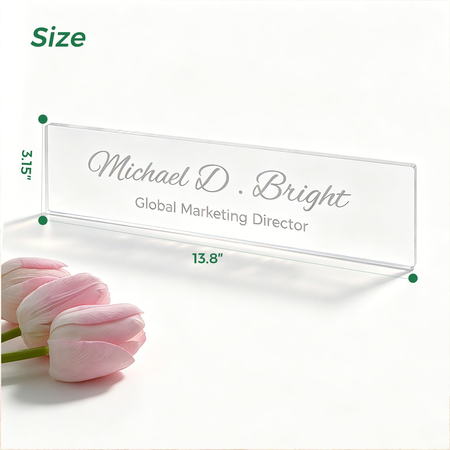 Clear Acrylic Name Plate Sign Holder for Office Door or Desk