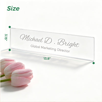 Clear Acrylic Name Plate Sign Holder for Office Door or Desk